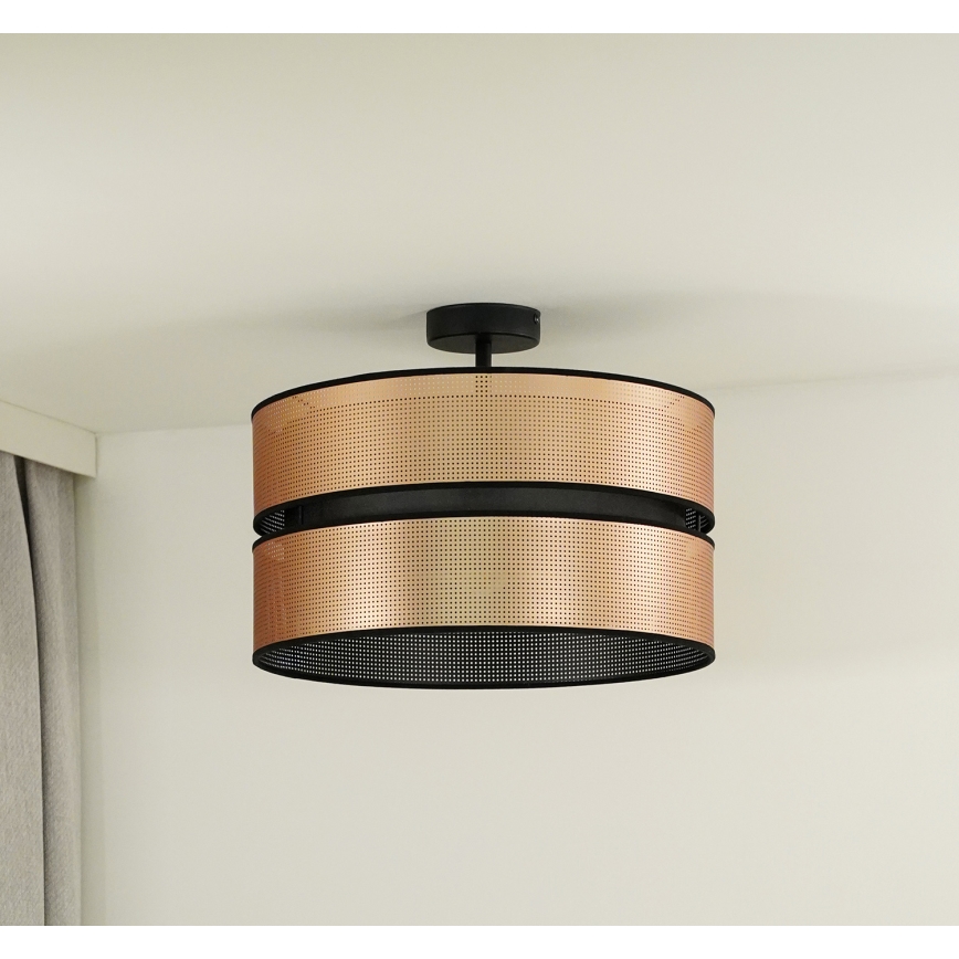Duolla - Nadgradni luster COPPER SHINY 1xE27/15W/230V pr. 40 cm bakrena/crna
