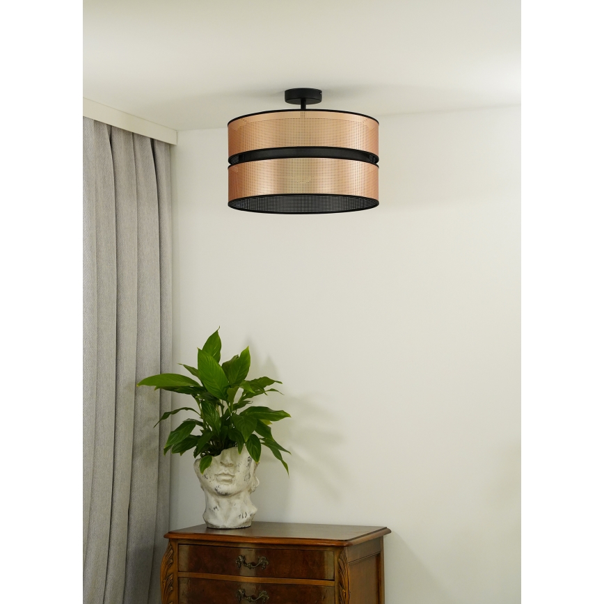 Duolla - Nadgradni luster COPPER SHINY 1xE27/15W/230V pr. 40 cm bakrena/crna