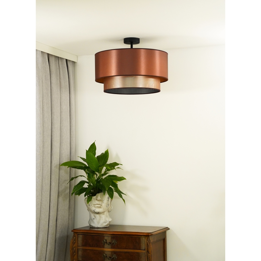 Duolla - Nadgradni luster COPPER SHINY 1xE27/15W/230V pr. 45 cm bakrena