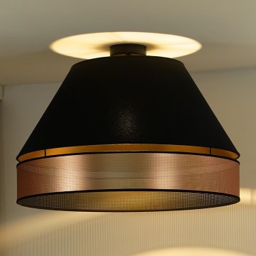 Duolla - Nadgradni luster COPPER SHINY 1xE27/15W/230V pr. 60 cm crna/bakrena
