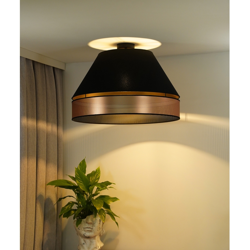 Duolla - Nadgradni luster COPPER SHINY 1xE27/15W/230V pr. 60 cm crna/bakrena