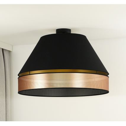 Duolla - Nadgradni luster COPPER SHINY 1xE27/15W/230V pr. 60 cm crna/bakrena