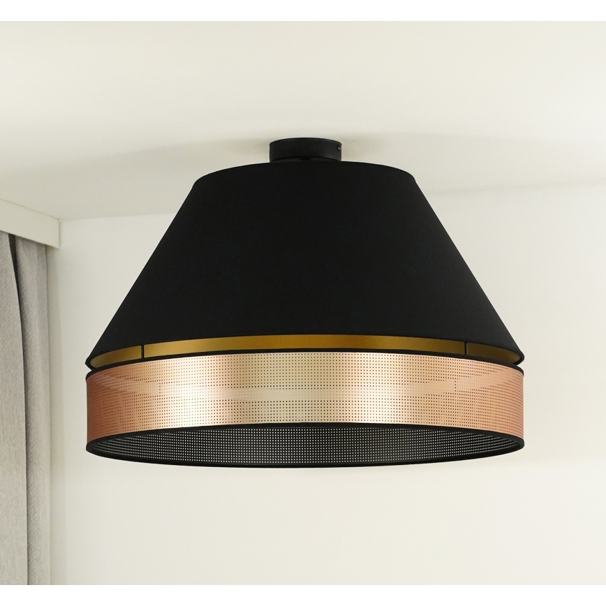 Duolla - Nadgradni luster COPPER SHINY 1xE27/15W/230V pr. 60 cm crna/bakrena