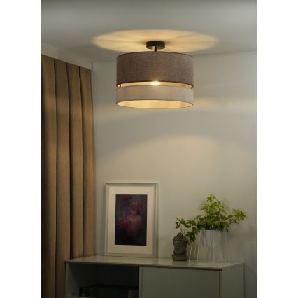 Duolla - Nadgradni luster DOUBLE 1xE27/15W/230V pr. 40 cm smeđa/siva