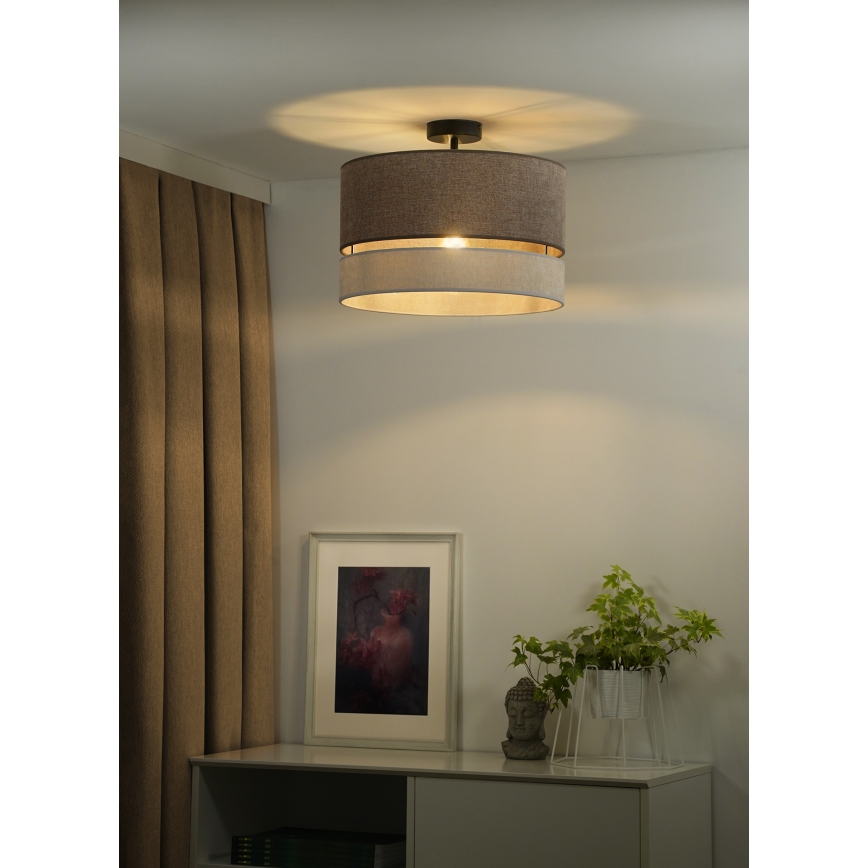 Duolla - Nadgradni luster DOUBLE 1xE27/15W/230V pr. 40 cm smeđa/siva