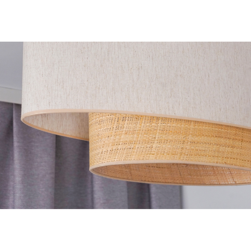 Duolla - Nadgradni luster DOUBLE OVAL NATURE 2xE27/15W/230V krem/bež