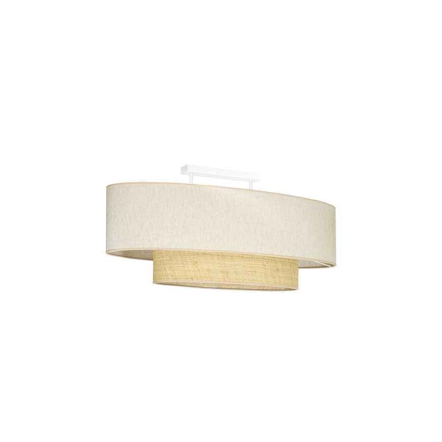 Duolla - Nadgradni luster DOUBLE OVAL NATURE 2xE27/15W/230V krem/bež