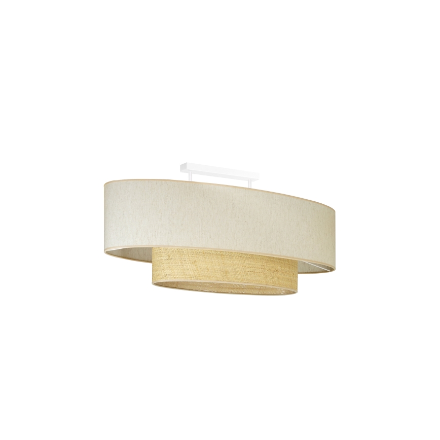 Duolla - Nadgradni luster DOUBLE OVAL NATURE 2xE27/15W/230V krem/bež