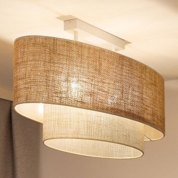 Duolla - Nadgradni luster DOUBLE OVAL YUTE 2xE27/15W/230V smeđa/krem
