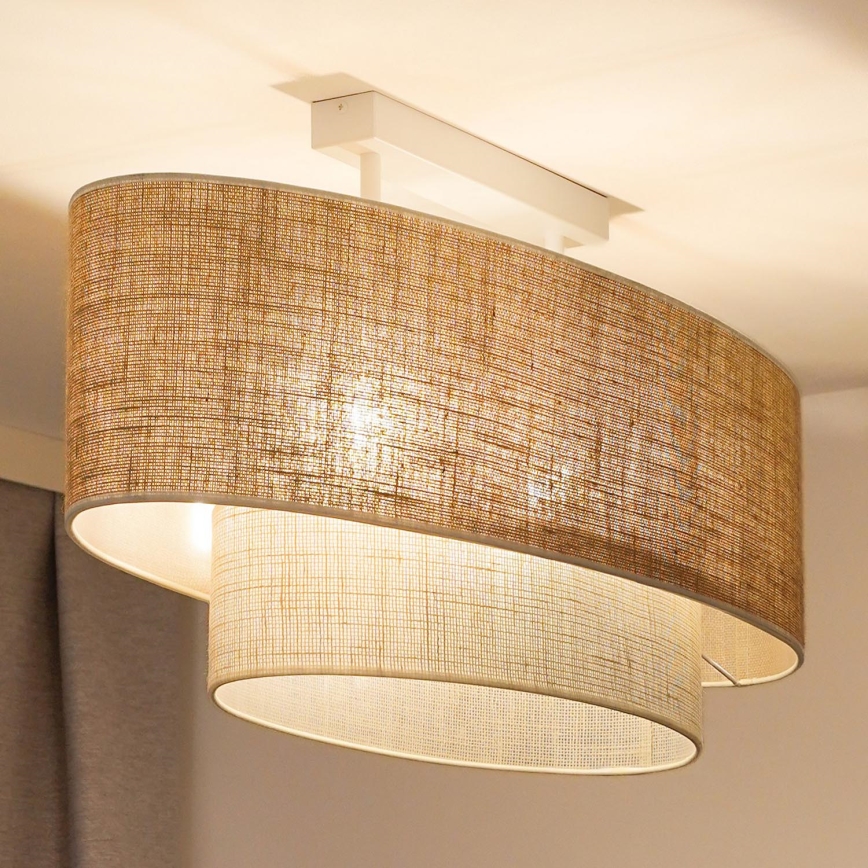 Duolla - Nadgradni luster DOUBLE OVAL YUTE 2xE27/15W/230V smeđa/krem