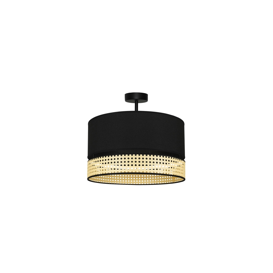 Duolla - Nadgradni luster DOUBLE RATTAN 1xE27/15W/230V pr. 40 cm crna/bež