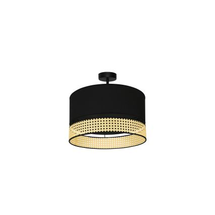 Duolla - Nadgradni luster DOUBLE RATTAN 1xE27/15W/230V pr. 40 cm crna/bež