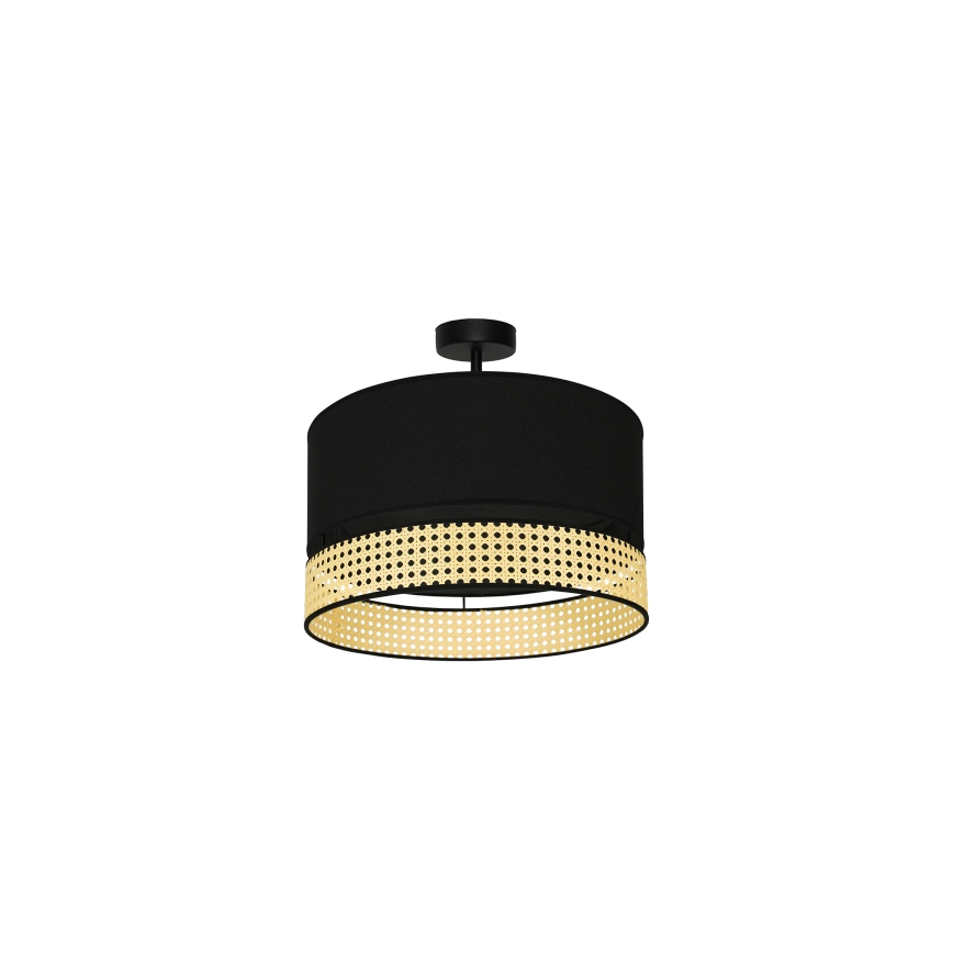 Duolla - Nadgradni luster DOUBLE RATTAN 1xE27/15W/230V pr. 40 cm crna/bež