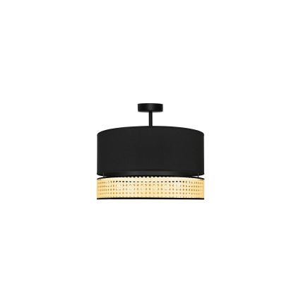 Duolla - Nadgradni luster DOUBLE RATTAN 1xE27/15W/230V pr. 40 cm crna/bež