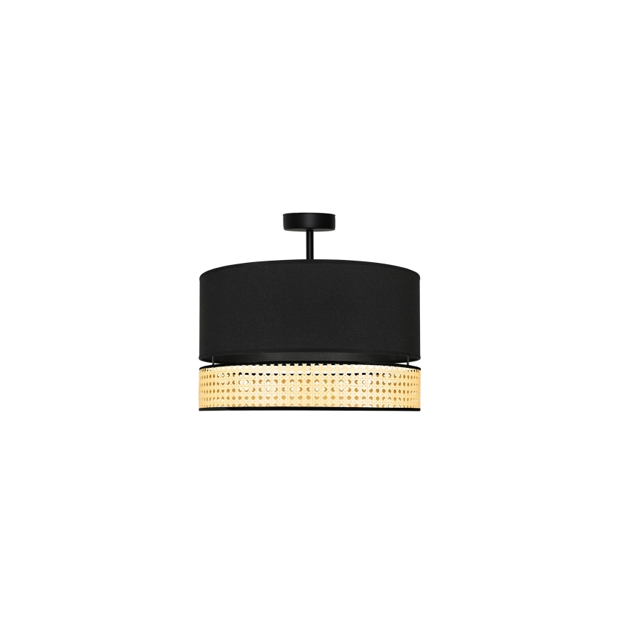 Duolla - Nadgradni luster DOUBLE RATTAN 1xE27/15W/230V pr. 40 cm crna/bež