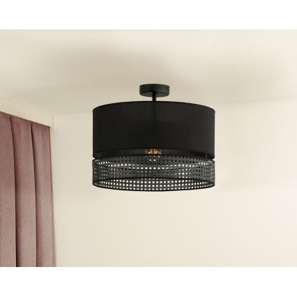 Duolla - Nadgradni luster DOUBLE RATTAN 1xE27/15W/230V pr. 40 cm crna