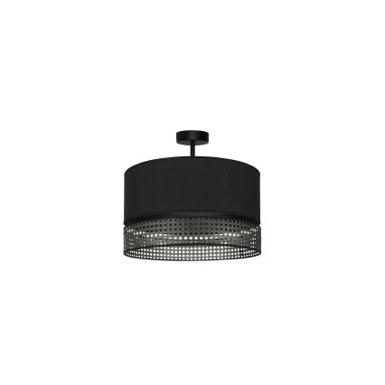 Duolla - Nadgradni luster DOUBLE RATTAN 1xE27/15W/230V pr. 40 cm crna