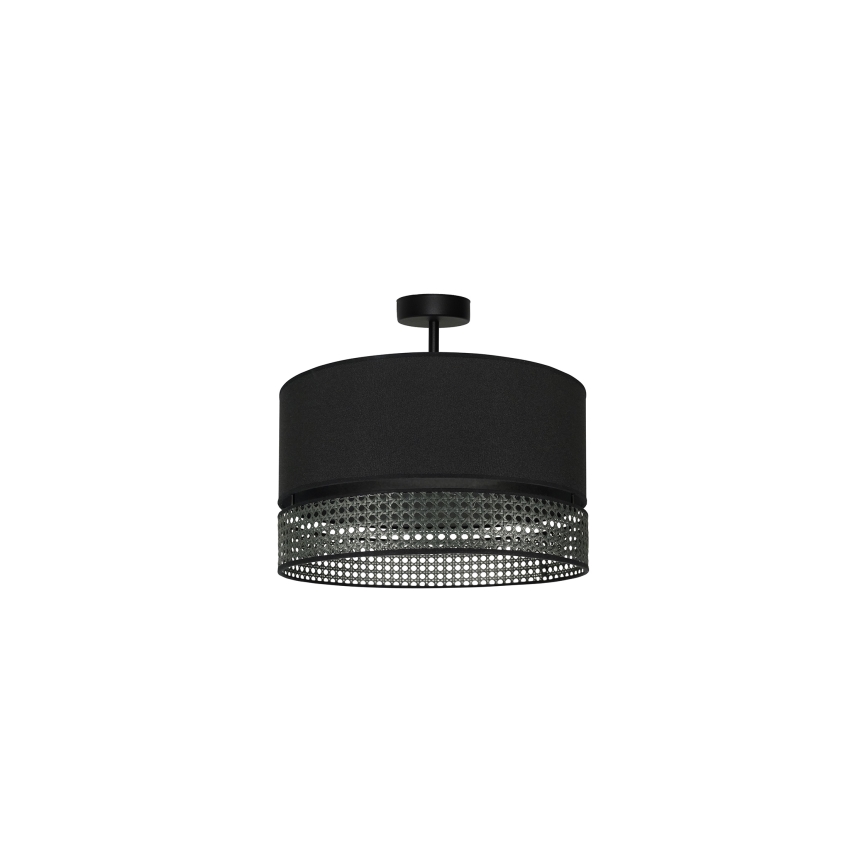 Duolla - Nadgradni luster DOUBLE RATTAN 1xE27/15W/230V pr. 40 cm crna