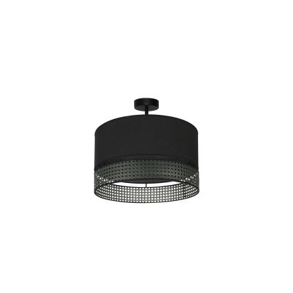 Duolla - Nadgradni luster DOUBLE RATTAN 1xE27/15W/230V pr. 40 cm crna