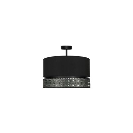 Duolla - Nadgradni luster DOUBLE RATTAN 1xE27/15W/230V pr. 40 cm crna