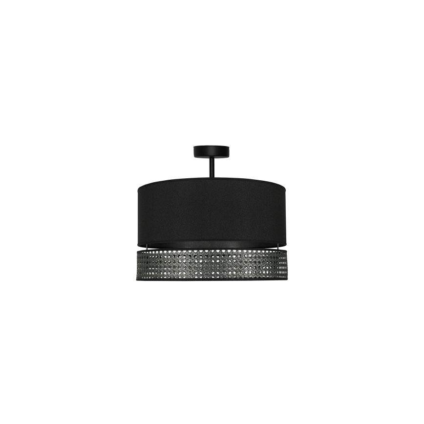 Duolla - Nadgradni luster DOUBLE RATTAN 1xE27/15W/230V pr. 40 cm crna