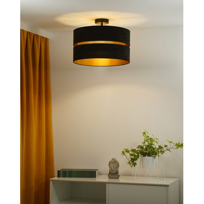 Duolla - Nadgradni luster DUO 1xE27/15W/230V pr. 40 cm crna/zlatna