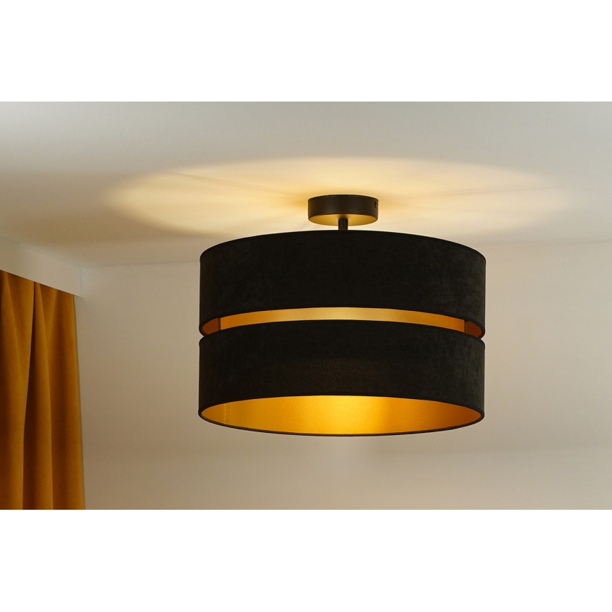 Duolla - Nadgradni luster DUO 1xE27/15W/230V pr. 40 cm crna/zlatna