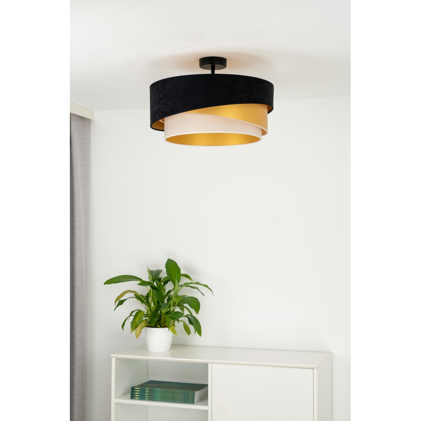 Duolla - Nadgradni luster KOBO 1xE27/15W/230V pr. 45 cm crna/zlatna/krem