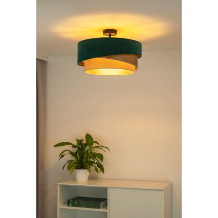 Duolla - Nadgradni luster KOBO 1xE27/15W/230V pr. 45 cm zelena/zlatna/krem