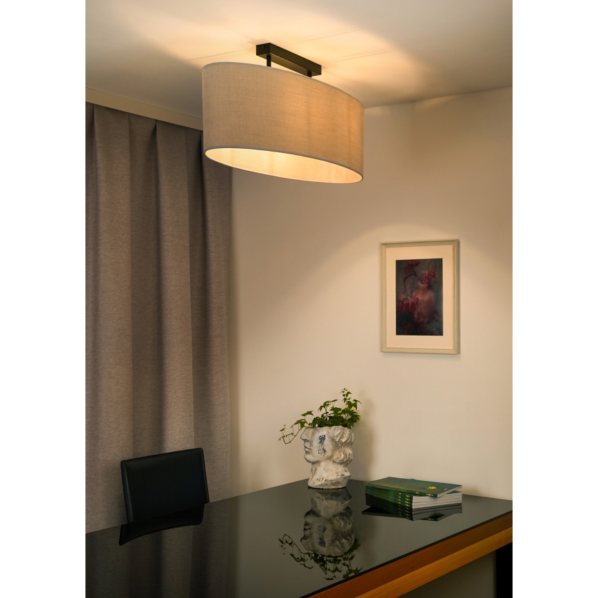 Duolla - Nadgradni luster OVAL 2xE27/15W/230V siva