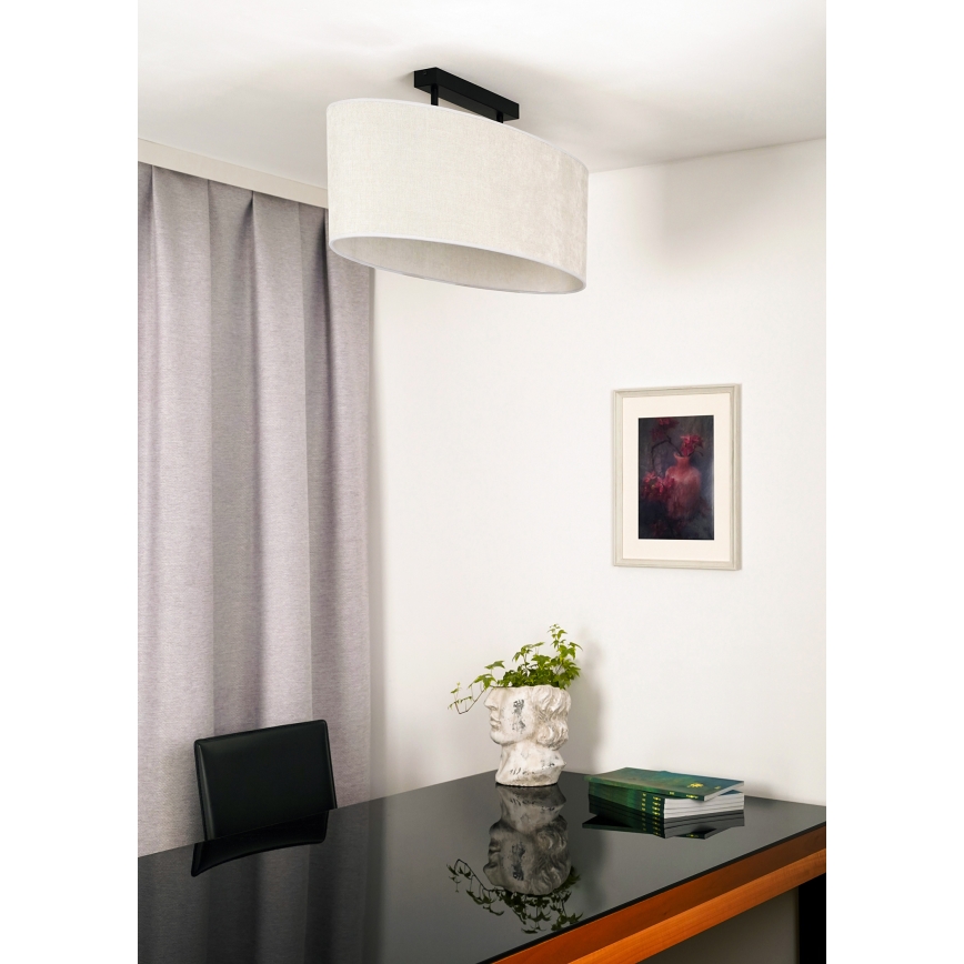 Duolla - Nadgradni luster OVAL 2xE27/15W/230V siva
