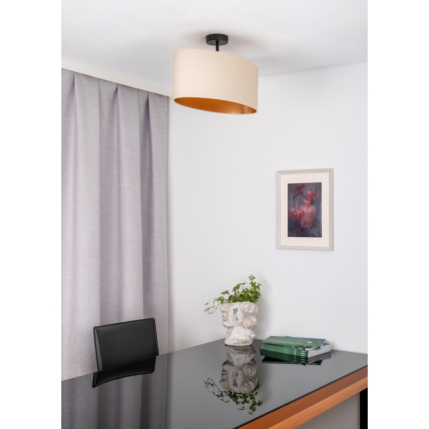Duolla - Nadgradni luster OVAL VEGAN 1xE27/15W/230V krem