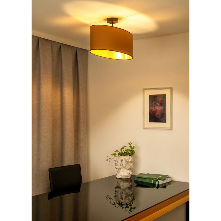 Duolla - Nadgradni luster OVAL VEGAN 1xE27/15W/230V smeđa