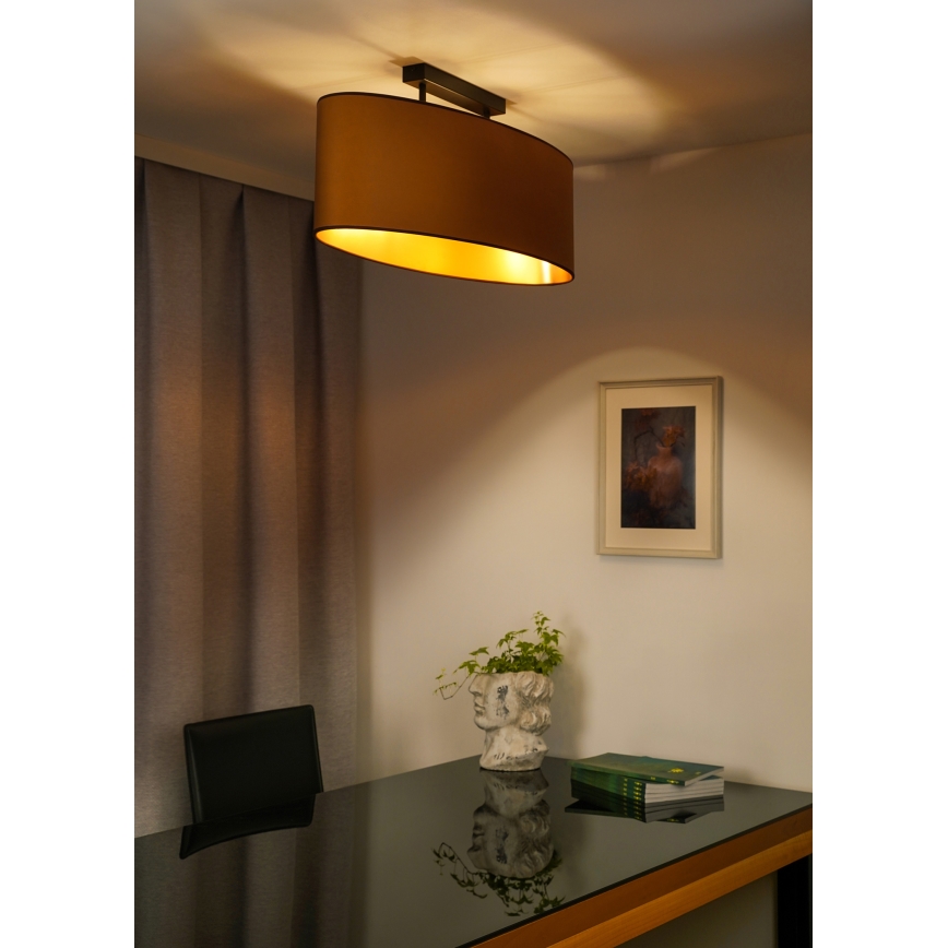 Duolla - Nadgradni luster OVAL VEGAN 2xE27/15W/230V smeđa