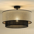 Duolla - Nadgradni luster RATTAN YUTE 1xE27/15W/230V pr. 45 cm krem/crna