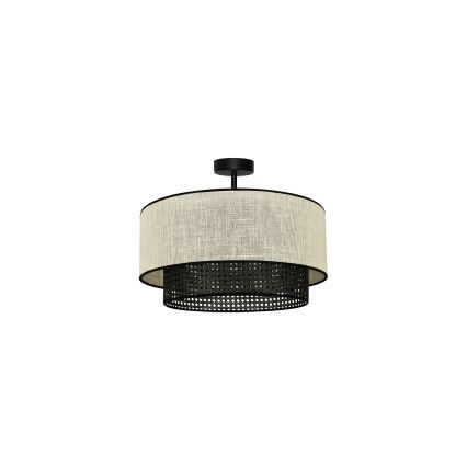 Duolla - Nadgradni luster RATTAN YUTE 1xE27/15W/230V pr. 45 cm krem/crna