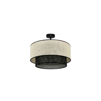 Duolla - Nadgradni luster RATTAN YUTE 1xE27/15W/230V pr. 45 cm krem/crna