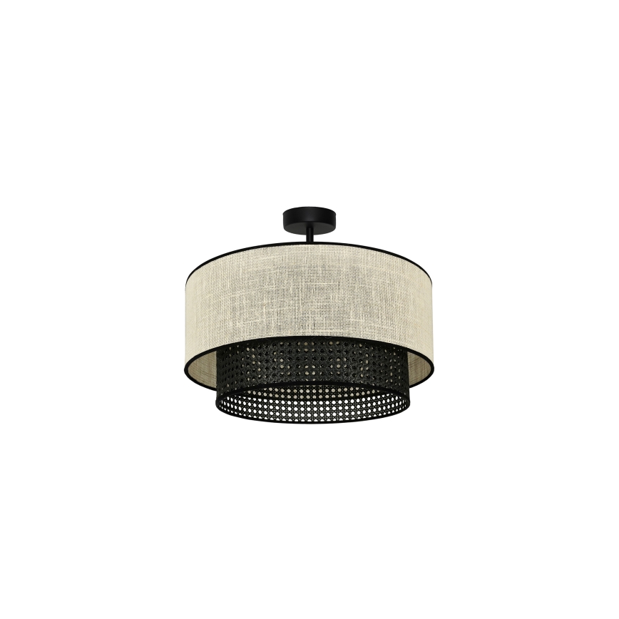 Duolla - Nadgradni luster RATTAN YUTE 1xE27/15W/230V pr. 45 cm krem/crna