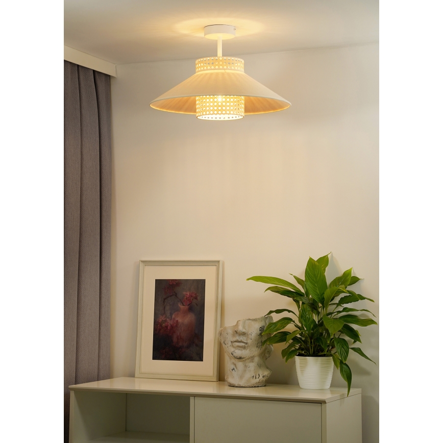 Duolla - Nadgradni luster RIO RATTAN 1xE27/15W/230V pr. 45 cm bež/ratan