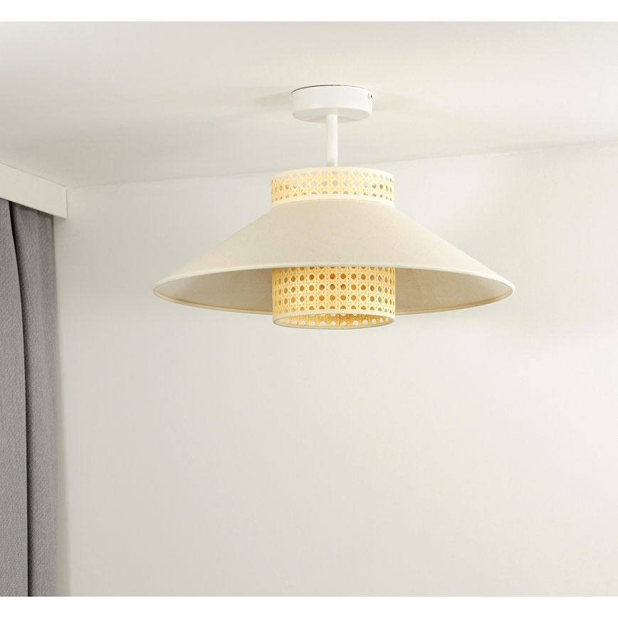 Duolla - Nadgradni luster RIO RATTAN 1xE27/15W/230V pr. 45 cm bež/ratan