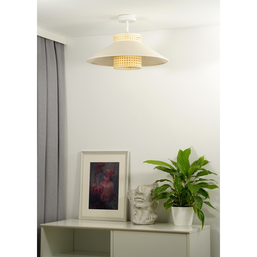Duolla - Nadgradni luster RIO RATTAN 1xE27/15W/230V pr. 45 cm bež/ratan