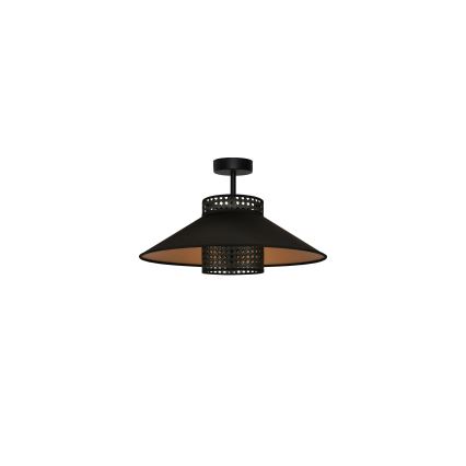 Duolla - Nadgradni luster RIO RATTAN 1xE27/15W/230V pr. 45 cm crna/zlatna