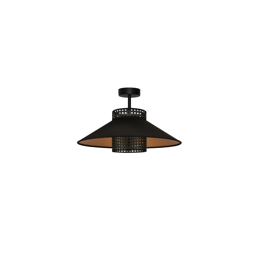 Duolla - Nadgradni luster RIO RATTAN 1xE27/15W/230V pr. 45 cm crna/zlatna