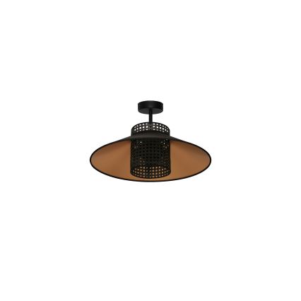 Duolla - Nadgradni luster RIO RATTAN 1xE27/15W/230V pr. 45 cm crna/zlatna