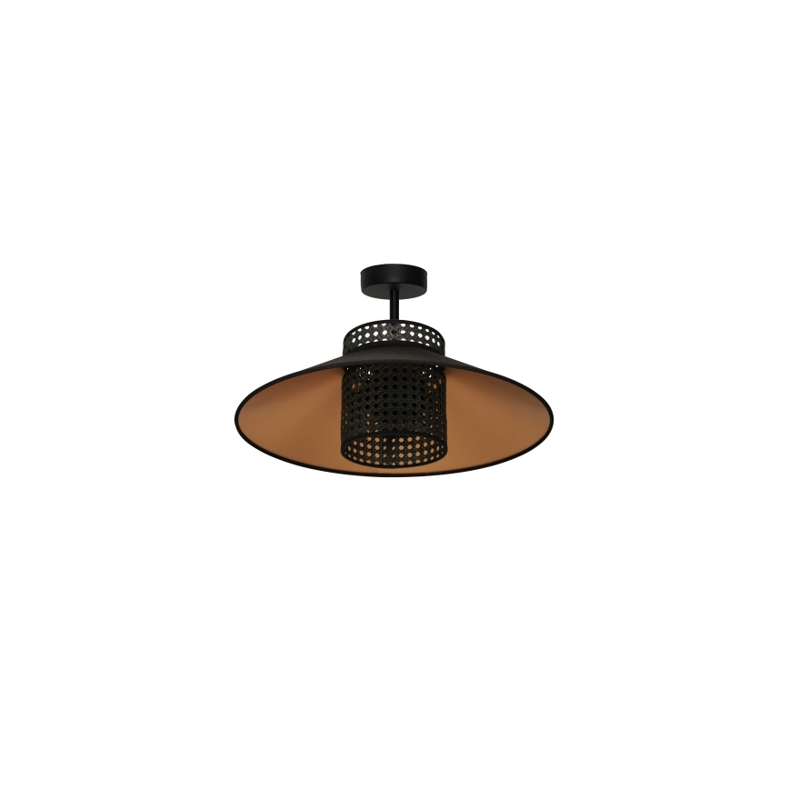 Duolla - Nadgradni luster RIO RATTAN 1xE27/15W/230V pr. 45 cm crna/zlatna