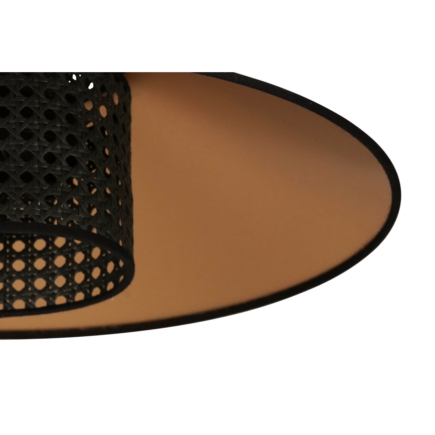 Duolla - Nadgradni luster RIO RATTAN 1xE27/15W/230V pr. 45 cm crna/zlatna