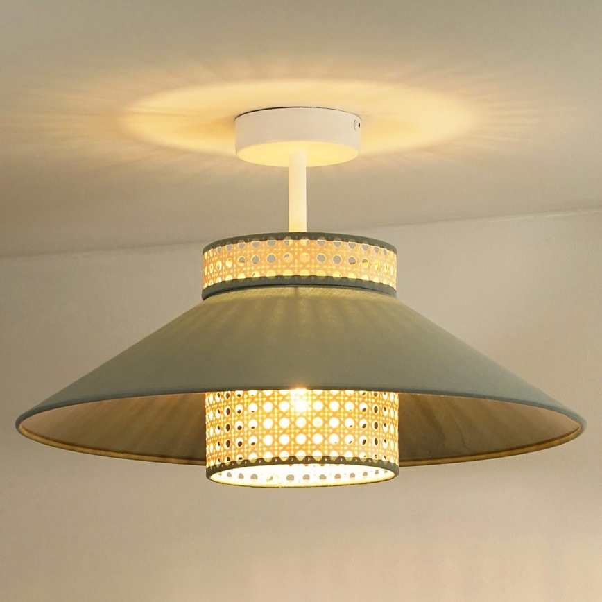 Duolla - Nadgradni luster RIO RATTAN 1xE27/15W/230V pr. 45 cm zelena/ratan