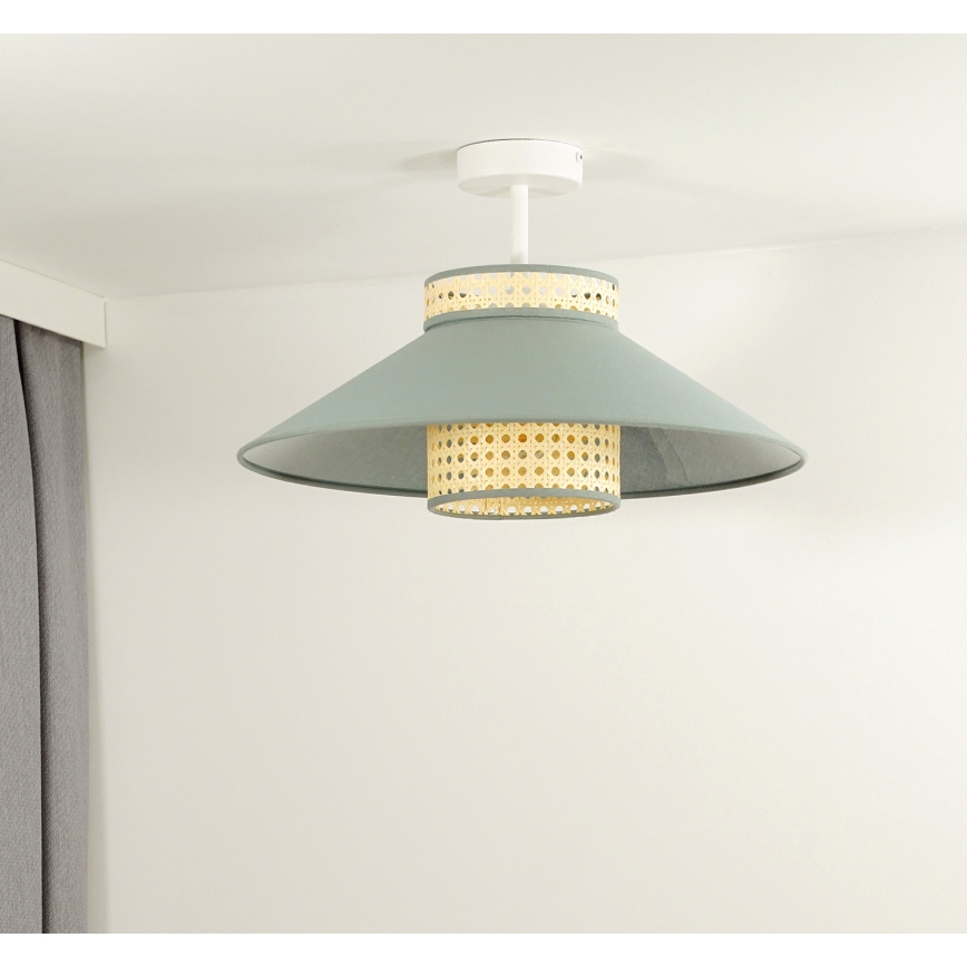 Duolla - Nadgradni luster RIO RATTAN 1xE27/15W/230V pr. 45 cm zelena/ratan
