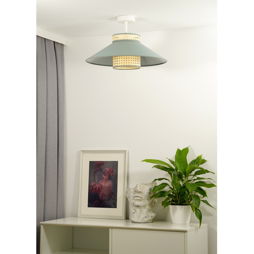 Duolla - Nadgradni luster RIO RATTAN 1xE27/15W/230V pr. 45 cm zelena/ratan