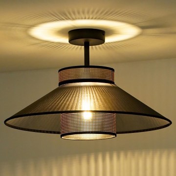 Duolla - Nadgradni luster RIO SHINY 1xE27/15W/230V pr. 45 cm crna/bakrena